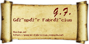 Gáspár Fabrícius névjegykártya