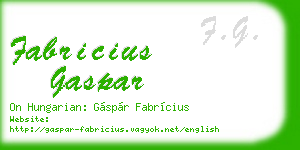 fabricius gaspar business card