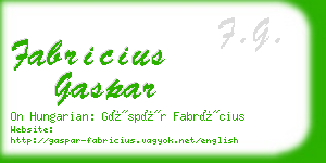 fabricius gaspar business card
